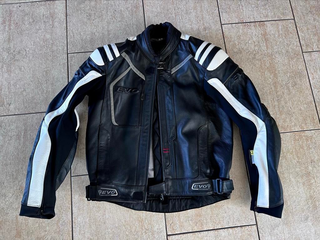 Dames motorjack zwart met witte strepen, Ophalen of Verzenden, Nieuw zonder kaartje, Dames, Jas | leer