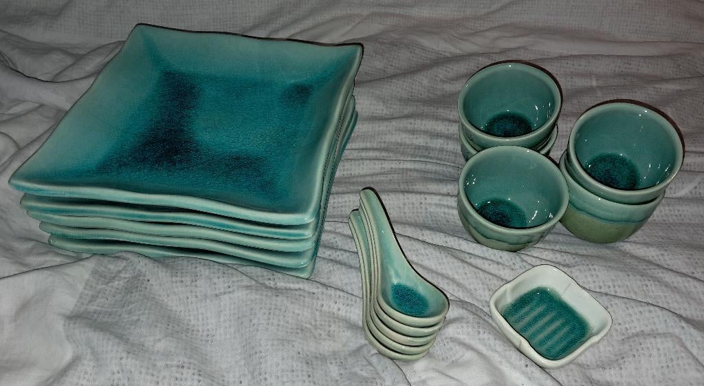 Mooi oud chinees turquase servies, Overige typen, Ophalen of Verzenden, Zo goed als nieuw, Overige stijlen