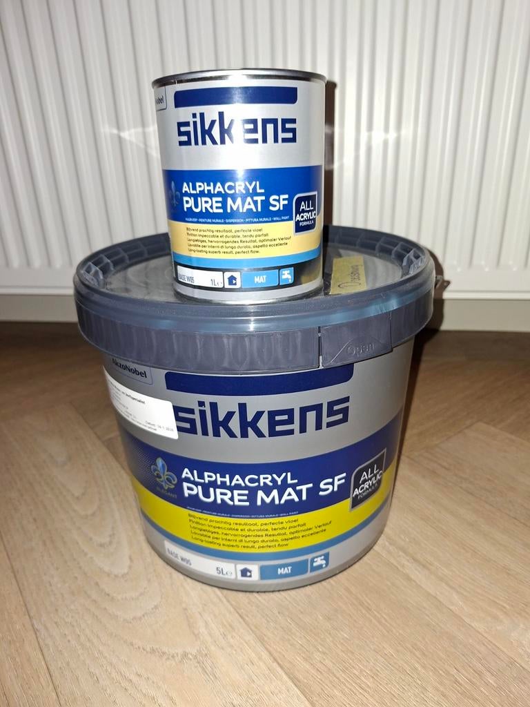 6 ltr Sikkens Alphacryl Pure Mat SF - Extreem Matte Muurverf, Ophalen of Verzenden, Nieuw