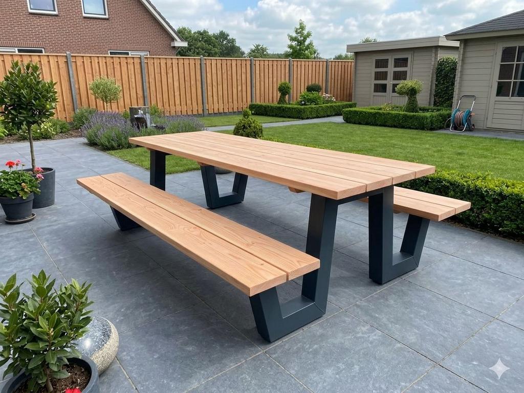 DIRECT Leverbaar Douglas Tafel Picknickset Tuintafel Actie, Tuin en Terras, Tuintafels, Ophalen of Verzenden, Nieuw, Rechthoekig