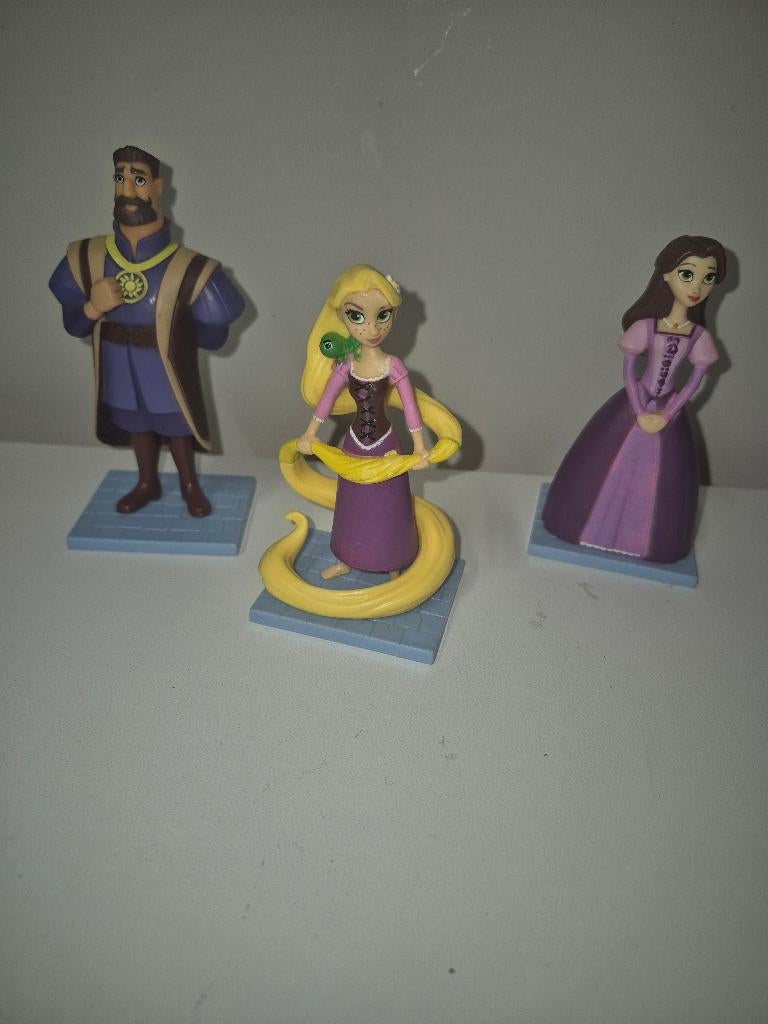 3 Disney Rapunzel figuren, Ophalen of Verzenden, Overige figuren, Gebruikt, Beeldje of Figuurtje