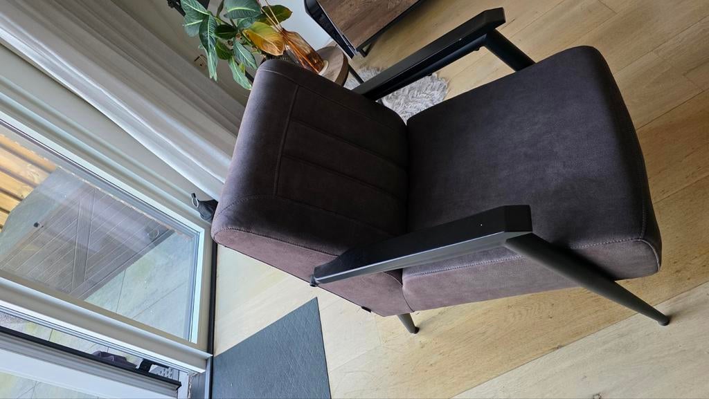 Mooie antraciet grijze fauteuil, Huis en Inrichting, Stoelen, Ophalen, Gebruikt, Grijs, Eén