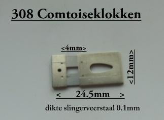 nr. 308 Comtoise klok slingerveer, Duits fabricaat., Antiek en Kunst, Antiek | Klokken, Ophalen of Verzenden