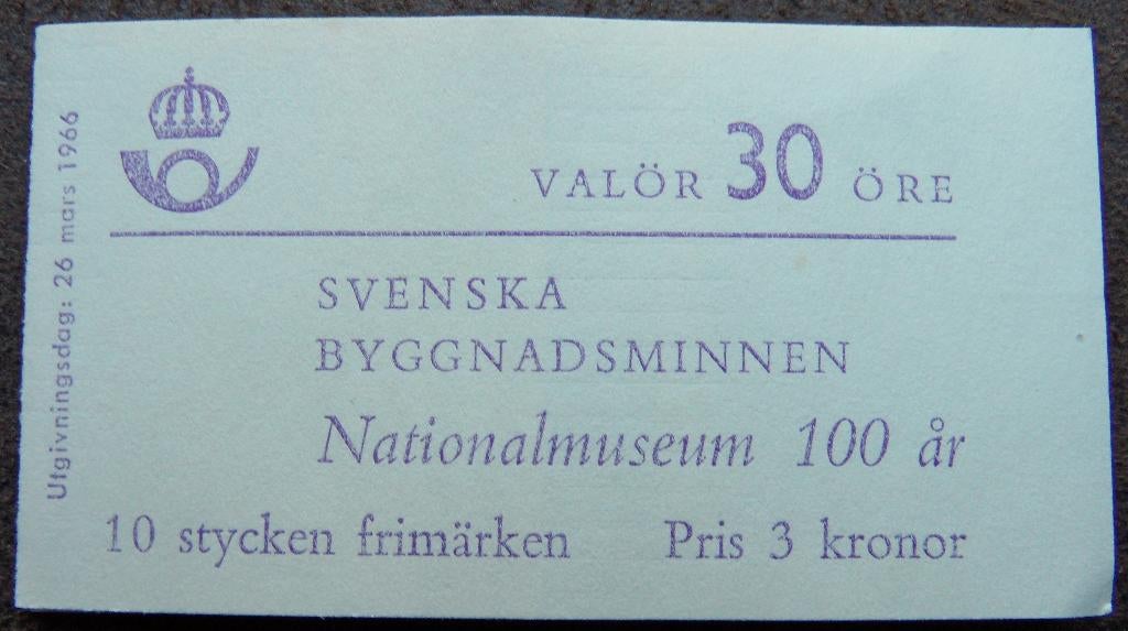 Postzegelboekje Zweden – oud - 100 jaar Nationalmuseum, Ophalen of Verzenden, Zweden, Postfris