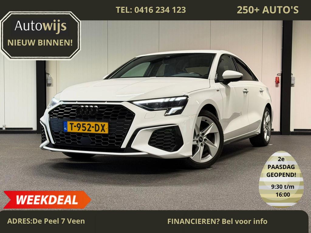 Audi A3 Limousine 30 TFSI S edition|3x S-LINE|CAMERA|LED|CAR, Leder en Stof, Wit, Origineel Nederlands, Bedrijf