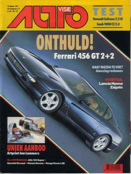 Autovisie 21 1992 : Ferrari 456 GT - Renault Safrane - Saab, Ophalen of Verzenden, Gelezen, Algemeen
