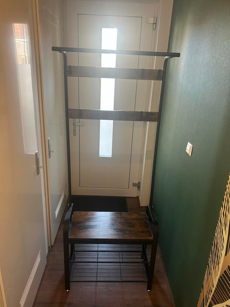 Industriële Kapstok met Schoenrek en Bankje, Huis en Inrichting, Woonaccessoires | Kapstokken, Ophalen, Zo goed als nieuw, Metaal