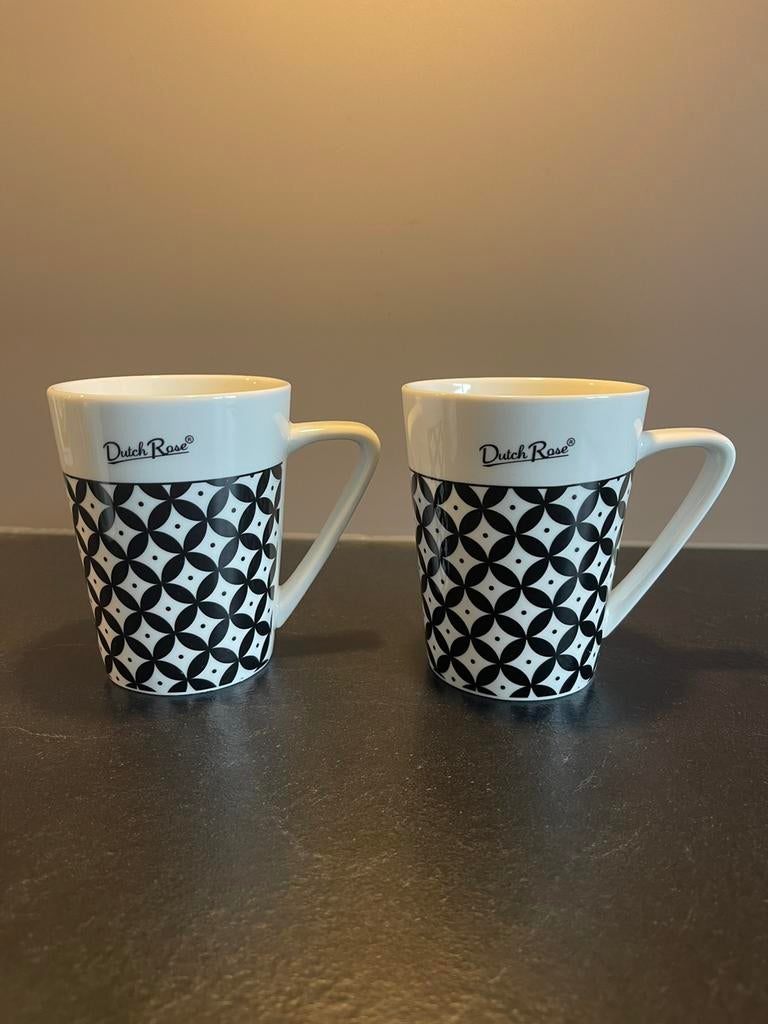 Dutch Rose Amsterdam, set van 2 bekers. Puntgaaf., Ophalen of Verzenden, Zo goed als nieuw, Overige stijlen, Kop(pen) en/of Schotel(s)