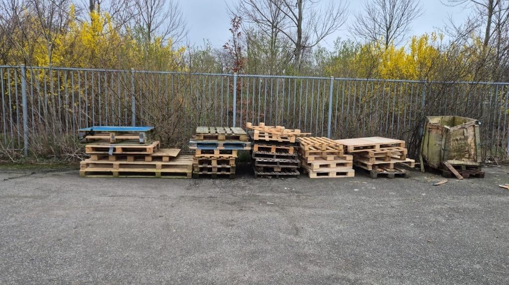 hout, pallets, gratis op te halen in Drachten, Doe-het-zelf en Verbouw, Hout en Planken, Ophalen, Gebruikt, 50 mm of meer, Pallet