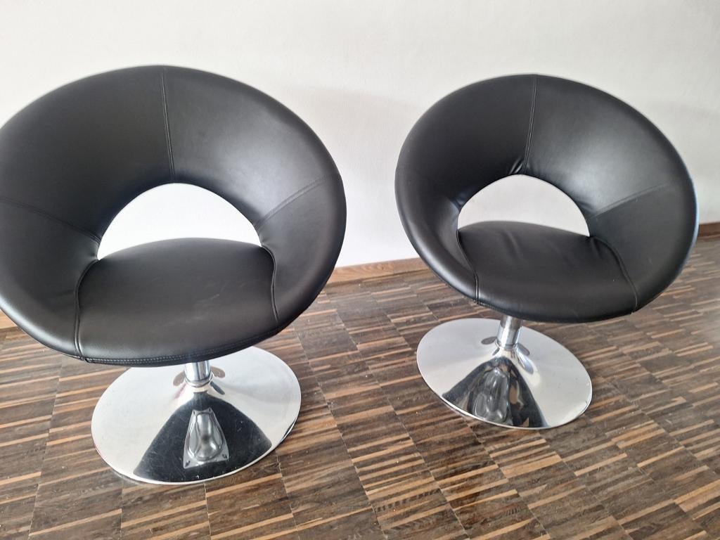 2x kuipstoel zwart, Ophalen, Gebruikt, Minder dan 75 cm, 50 tot 75 cm