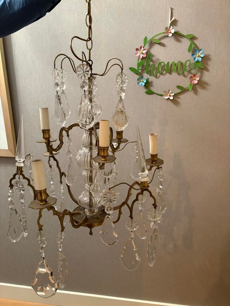 Prachtige franse kroonluchter, in perfecte staat, Ophalen, Gebruikt, Glas