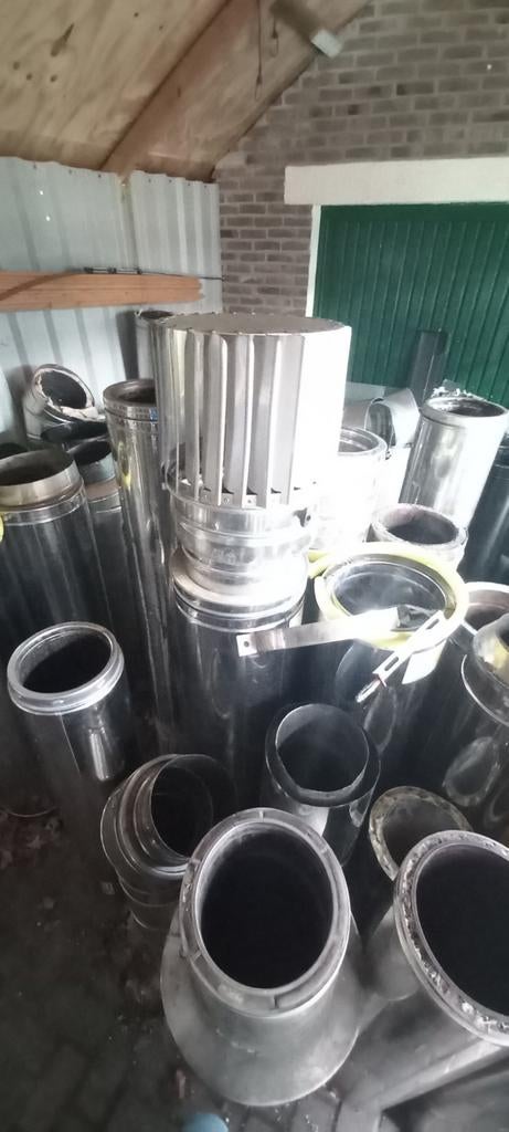 Kachelpijpen diverse merken, o.a. Poujoulat, Ophalen, Inbouwhaard, Houthaard