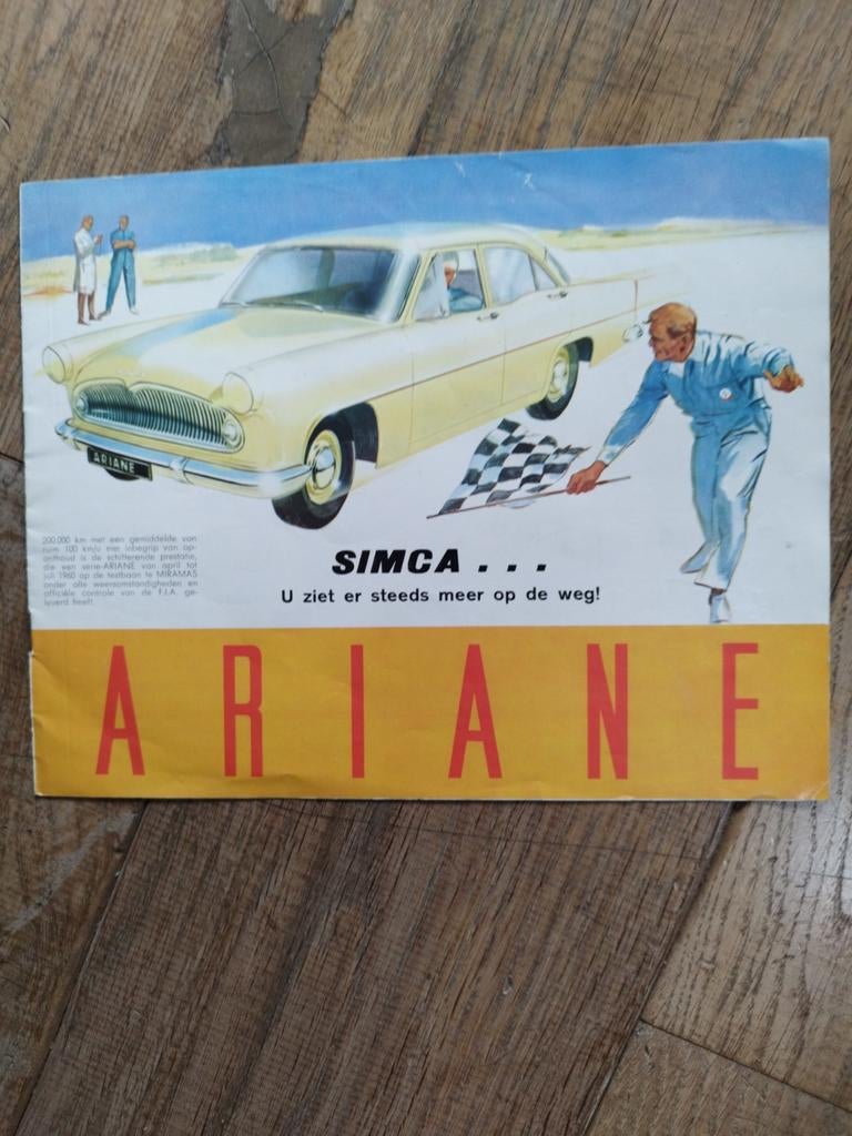 Simca Ariane folder uit 1957 - 8 pagina's, Boeken, Ophalen of Verzenden, Zo goed als nieuw, Simca