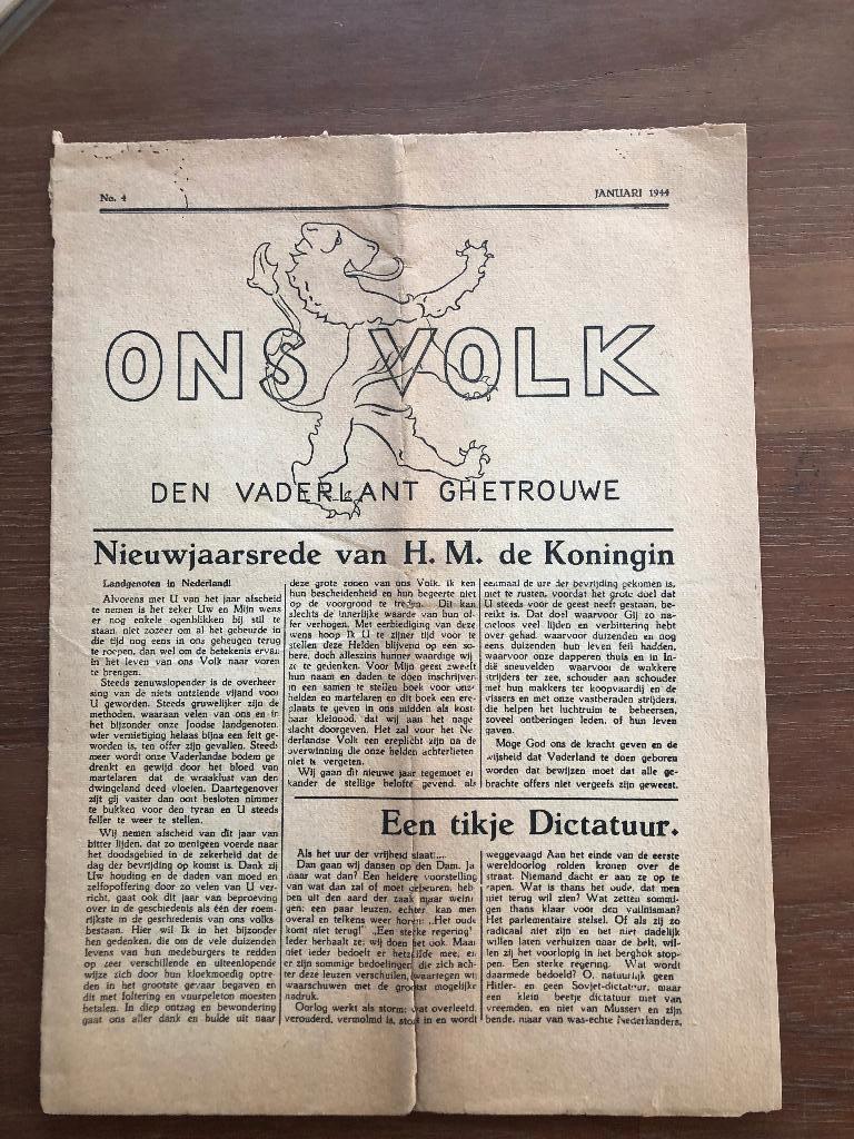 1944 Verraders, Illegale krant 'Ons Volk. den Vaderlant, Ophalen of Verzenden, Overige onderwerpen, Tweede Wereldoorlog, Gelezen