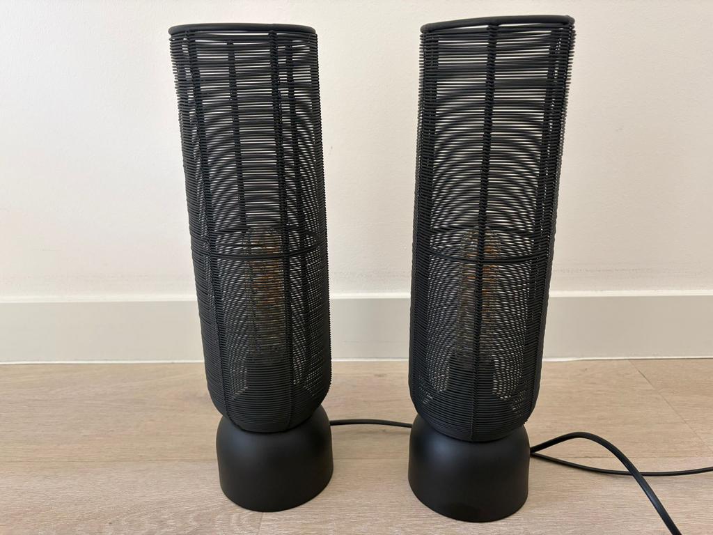 Light&living Tafellamp LEZUZA mat zwart, Ophalen, Gebruikt, Metaal, Minder dan 50 cm