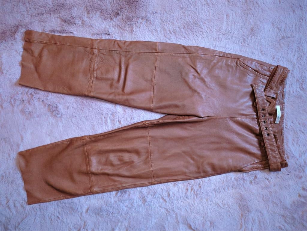 Boterzachte leren broek, Kleding | Dames, Ophalen, Zo goed als nieuw, Bruin, Lang