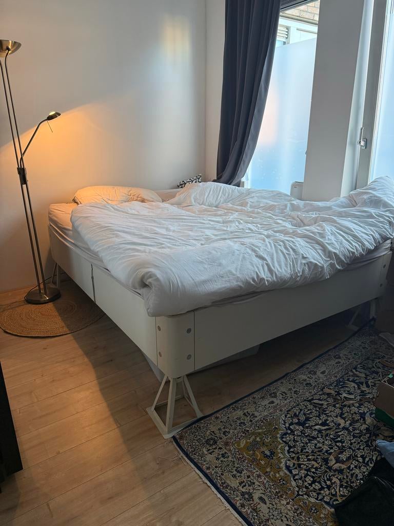 Auping bed 160x200 cm, Ophalen, Overige materialen, Wit, Tweepersoons
