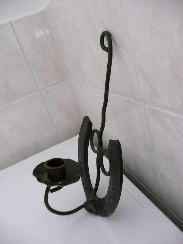 Hoefijzer kandelaar, Ophalen, Gebruikt, 25 tot 50 cm, Metaal