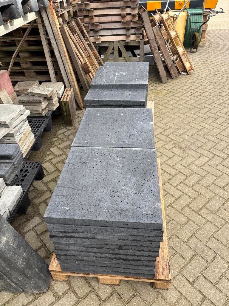 Nieuw Antraciet oud hollandse terrastegels 60x60x5 cm, Ophalen, Zo goed als nieuw, 10 m² of meer, Beton