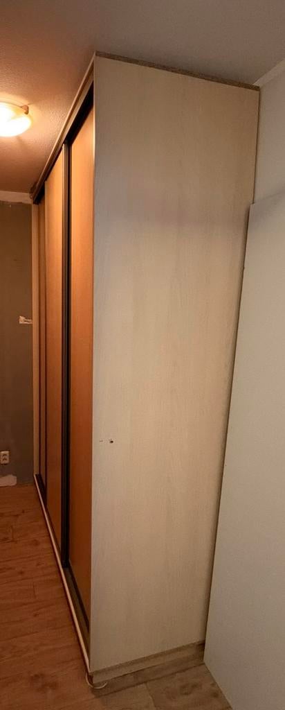 Lichteiken (inbouw) kledingkast 250x200x60 cm 3 schuifdeuren, Ophalen, Met deur(en), Gebruikt, Inbouwkast, 3 schuifdeuren, modern, strak