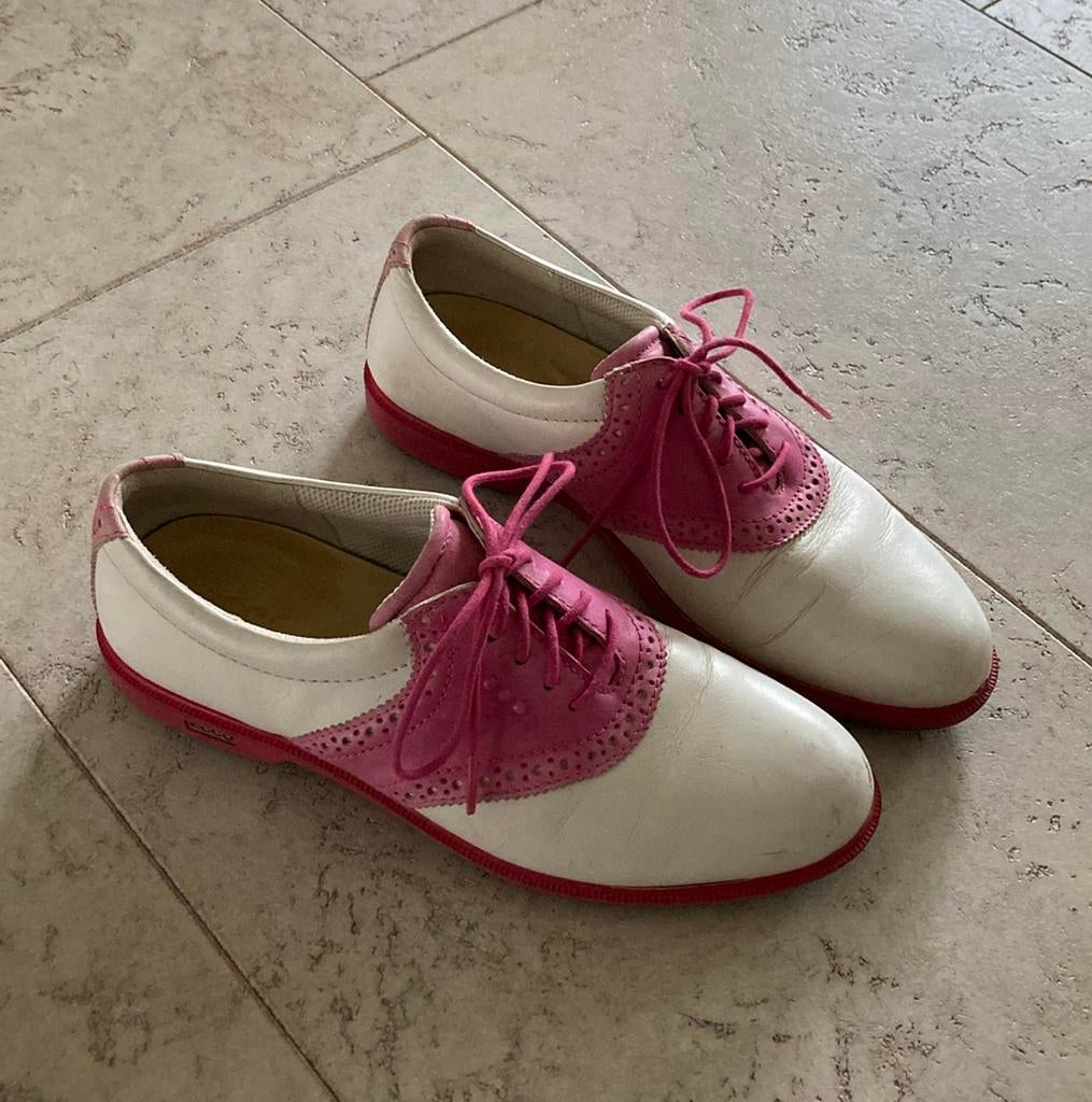 Golfschoenen Ecco hydromax maat 38 roze-wit, weinig gebruikt, Ophalen of Verzenden, Zo goed als nieuw, Schoenen