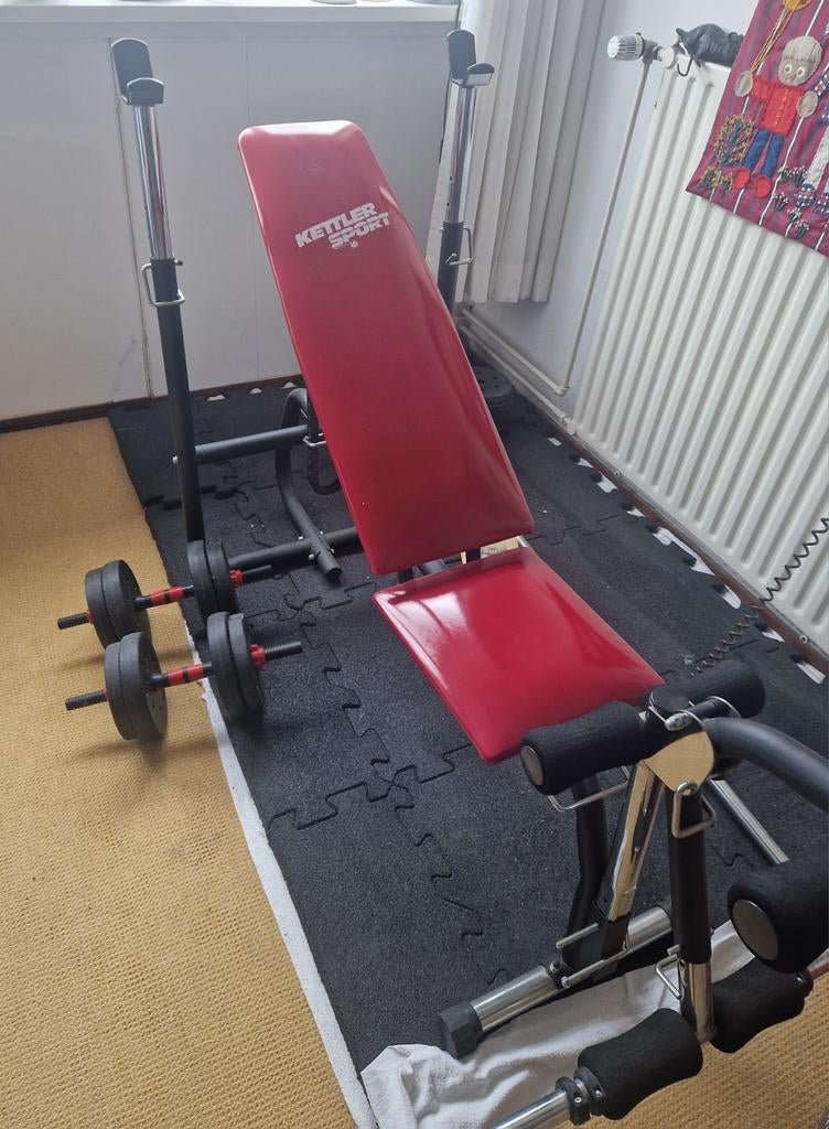 Kettler Sport Bankdrukset met losse Halters, Sport en Fitness, Fitnessmaterialen, Ophalen