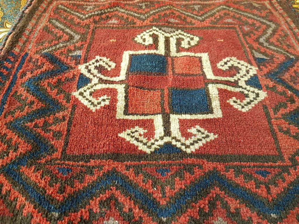 Mooi antiek handgeknoopt Perzisch kussen uit Iran 46-50 cm., Antiek en Kunst, Ophalen of Verzenden