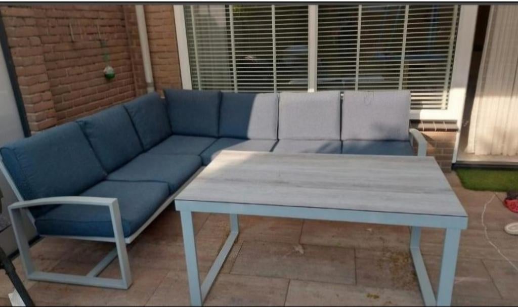 Aluminium lounge exclusief tafel, Ophalen of Verzenden, Aluminium
