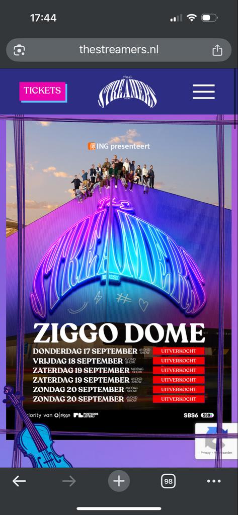 Streamers in concert, Eén persoon, September