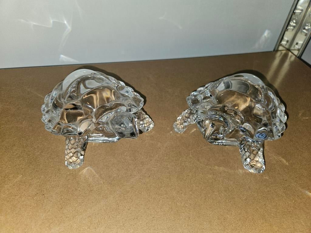 Twee glazen schildpadden, Ophalen of Verzenden