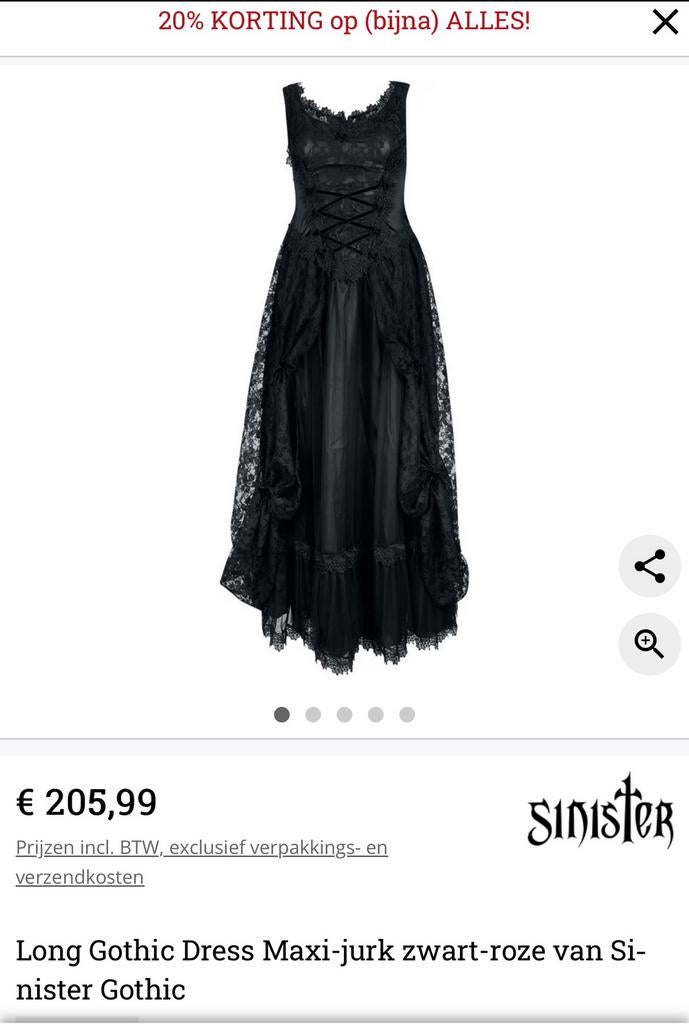 Gothic jurk, Ophalen of Verzenden, Zo goed als nieuw, Zwart, Overige typen