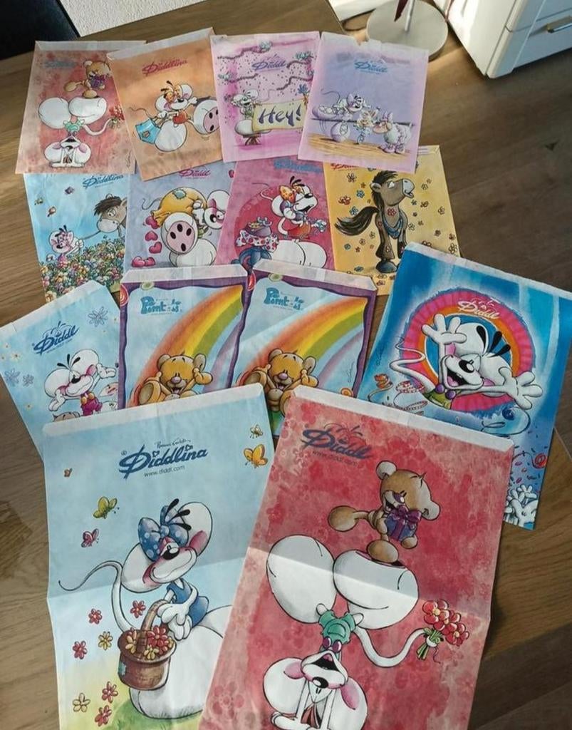 Diddl cadeauzakjes - Diverse ontwerpen, zeer goede staat, Verzamelen, Diddl, Zo goed als nieuw, Papier, Kaart of Schrift, Verschillende figuren