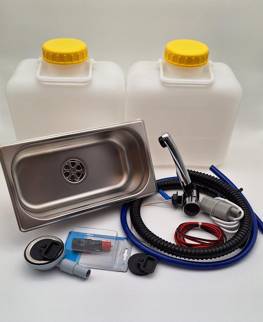 Wasbak set voor Camper keukenblokje keukenblok keuken CHROOM, -, Verzenden, -, Nieuw