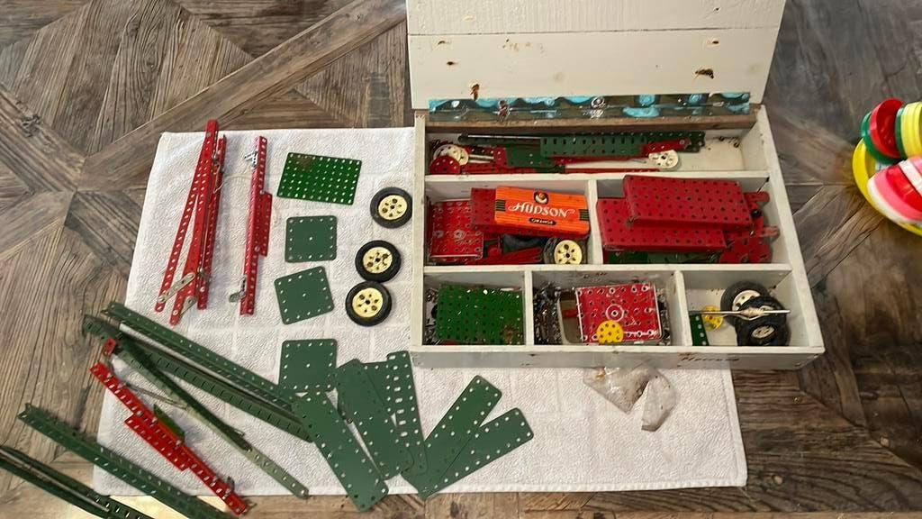 Meccano - grote / zware kist vol, Ophalen, Gebruikt