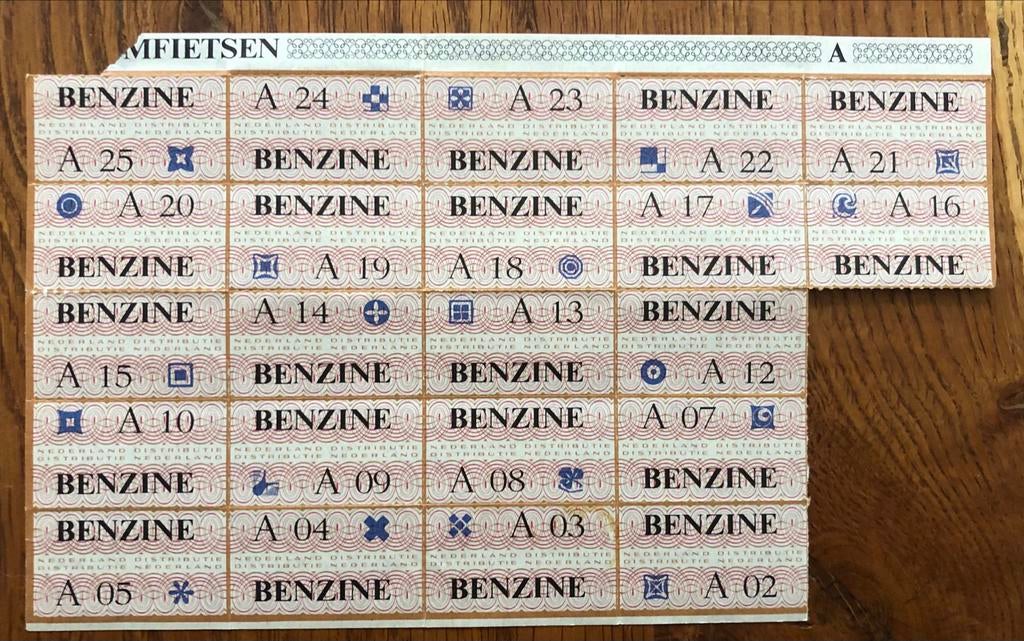 Benzinebonnen Oliecrisis Jaren '70 - Historisch Document, Verzamelen, Ophalen of Verzenden, Gebruikt, Overige typen