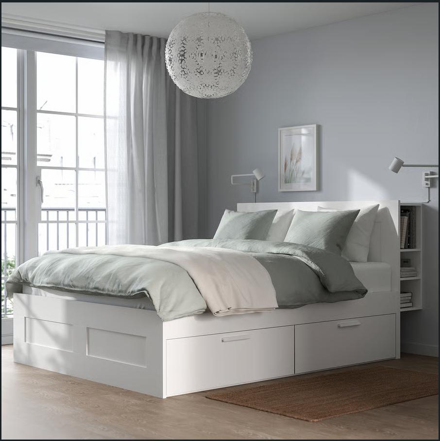IKEA BRIMNES Bed 140x200 incl. lattenbodem, Huis en Inrichting, Slaapkamer | Bedden, Ophalen, Gebruikt, Wit, 140 cm