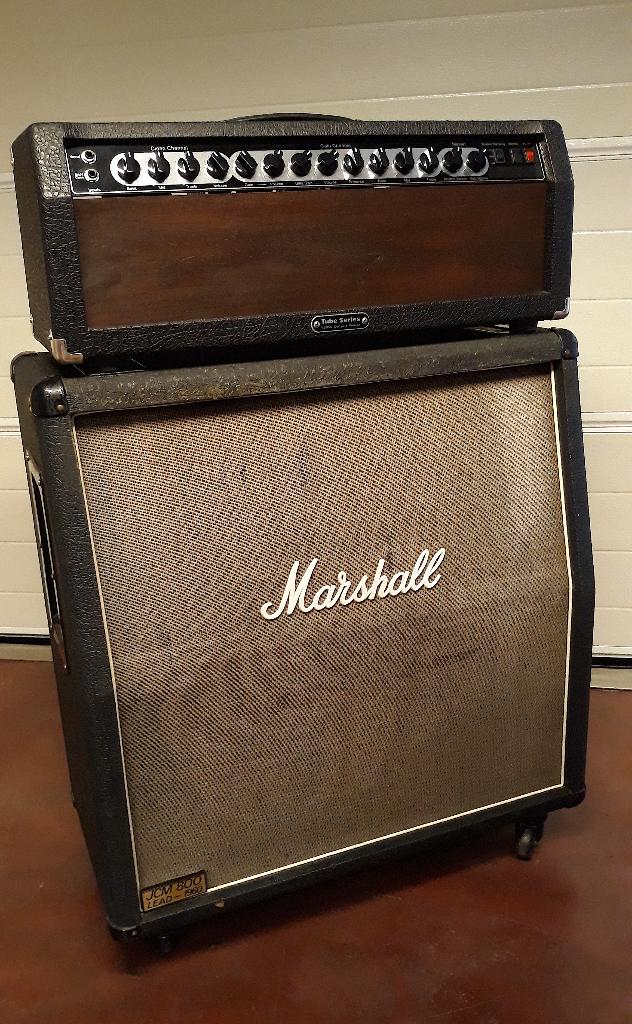 Koch Powertone 2 mkII buizenamp, Marshall 4x12 1960A kast, Ophalen, Gebruikt, Gitaar, 100 watt of meer