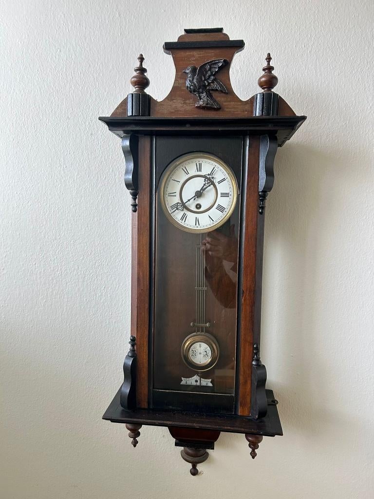 Duitse Regulator Wandklok Met Adelaar, Ophalen