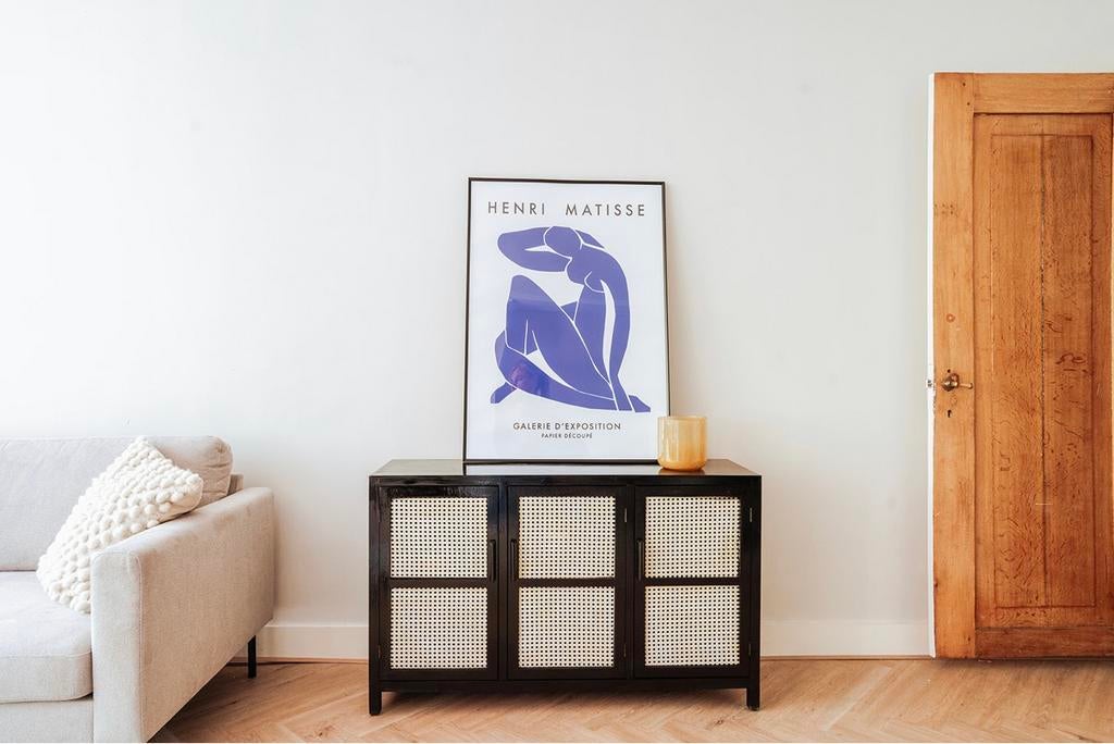 Rotan / webbing dressoir, Huis en Inrichting, Ophalen, Gebruikt, 25 tot 50 cm, 100 tot 150 cm