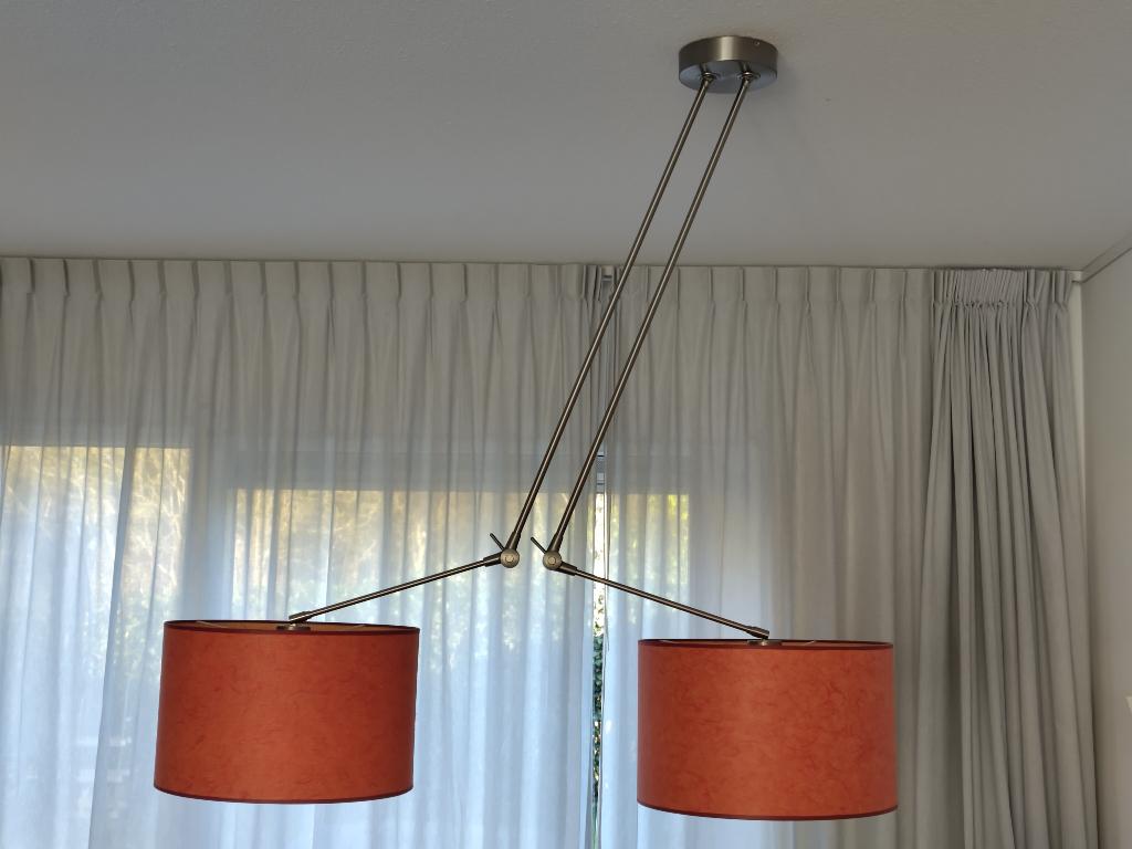 Hanglamp met twee knikarmen, Ophalen, Gebruikt, Metaal, 75 cm of meer