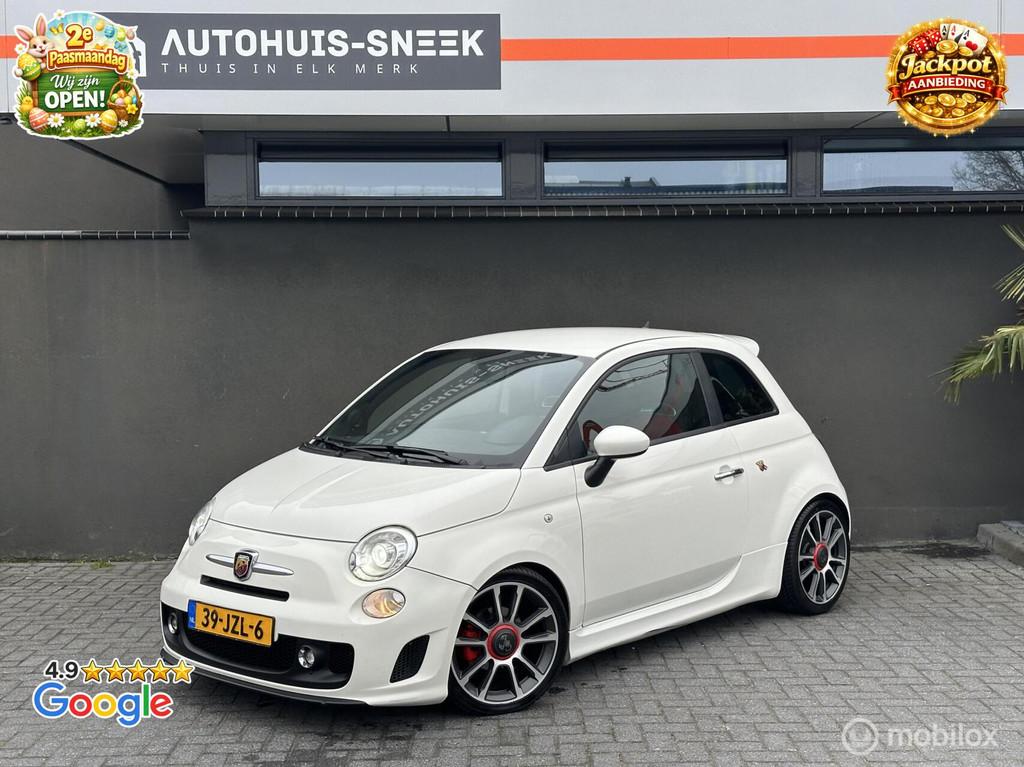 🔥Fiat 500 1.4-16V Abarth 200PK | Leder | Climate |NL auto, Voorwielaandrijving, Euro 5, 4 cilinders, Wit