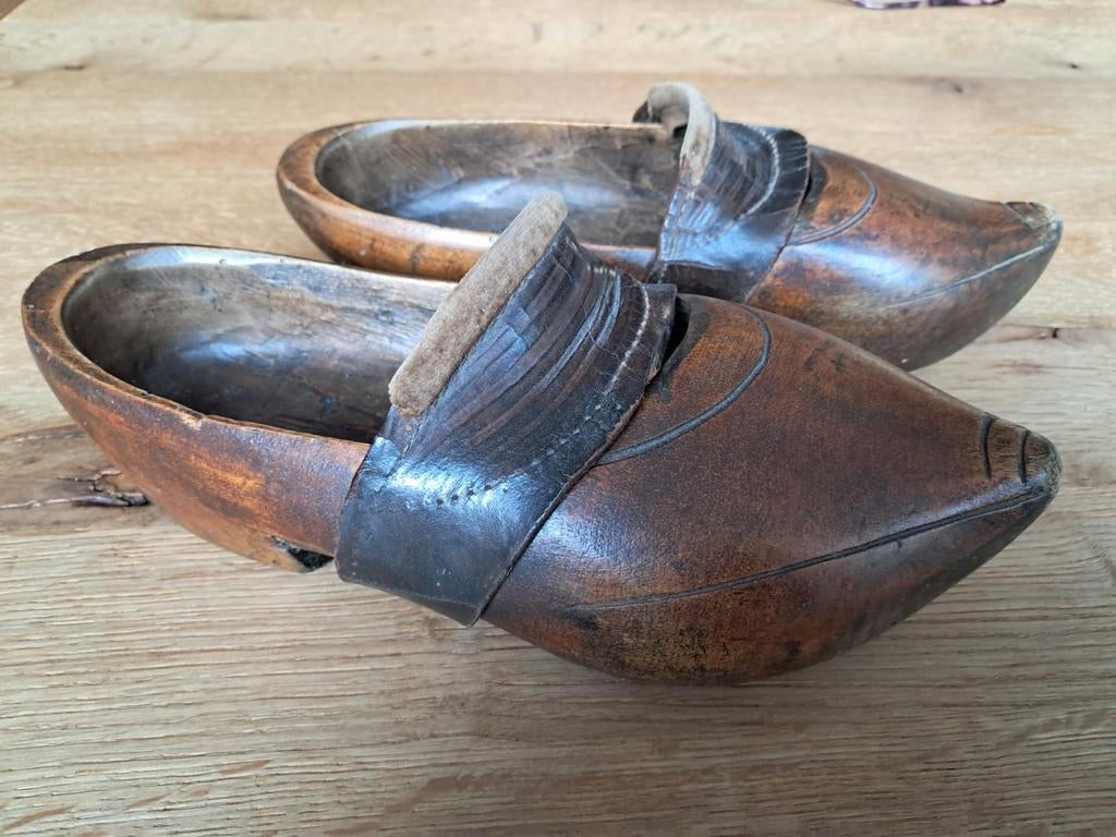 Antieke houten Franse klompen, Ophalen of Verzenden
