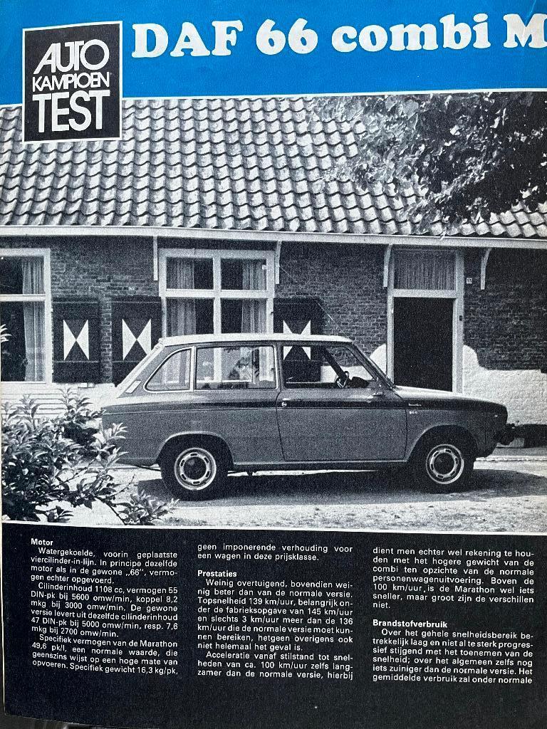 Test van DAF 66 Combi Marathon, 1973, Ophalen of Verzenden, Gelezen, Overige merken
