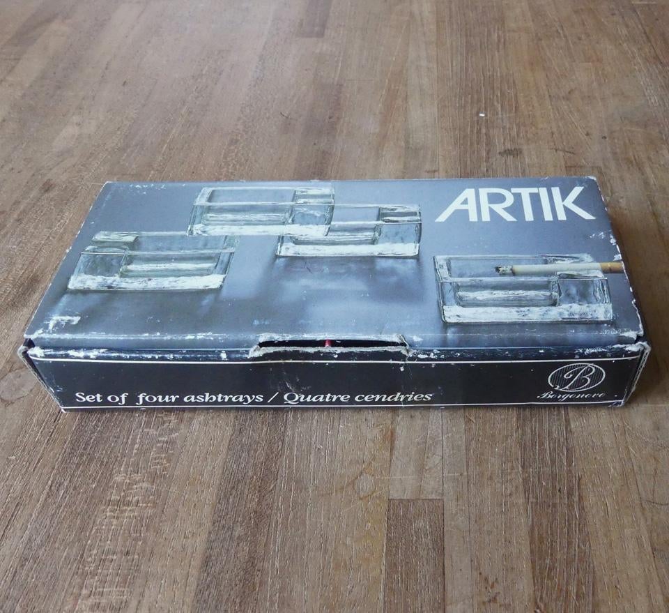 Artik asbakjes glas vintage Vetreria Borgonovo glazen asbak, Ophalen of Verzenden, Gebruikt, Asbak