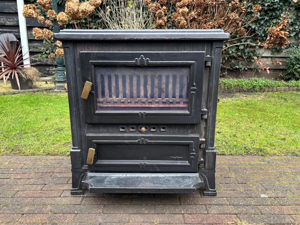 Degelijke Helix Heintje houtkachel met kolenbunker, Huis en Inrichting, Kachels, Ophalen, Gebruikt, Houtkachel, Vrijstaand