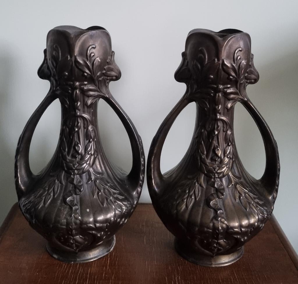 2 Antieke Samac vazen, Antiek en Kunst, Ophalen of Verzenden