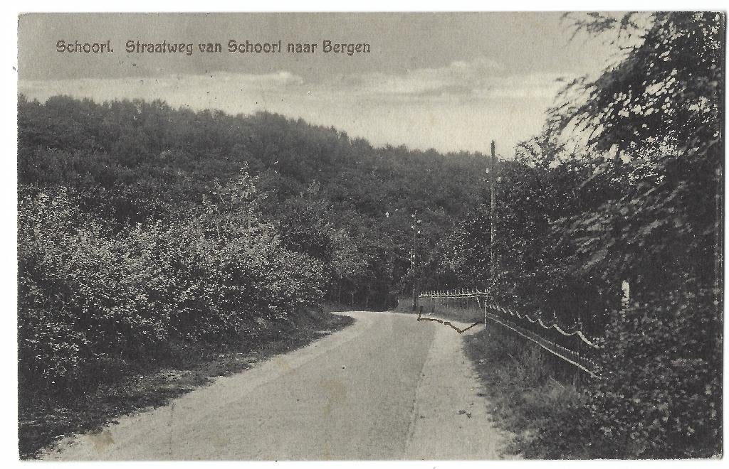 Schoorl, Straatweg van Schoorl naar Bergen, Verzenden, 1920 tot 1940, Gelopen, Noord-Holland