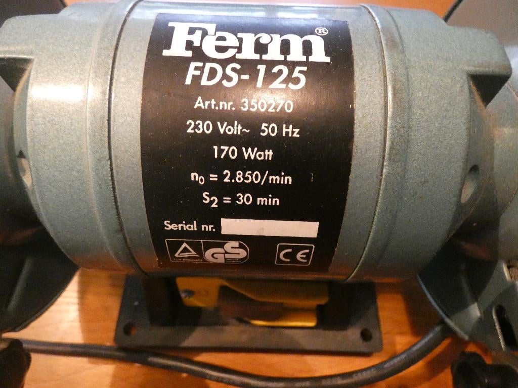 Ferm slijpmachine FDS 125, Ophalen of Verzenden, Nieuw, Minder dan 700 watt, Werkbankslijpmachine