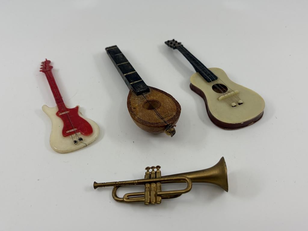 Vintage Miniatuur Muziekinstrumenten Set (3 stuks), Ophalen of Verzenden, Gebruikt, Poppenhuis