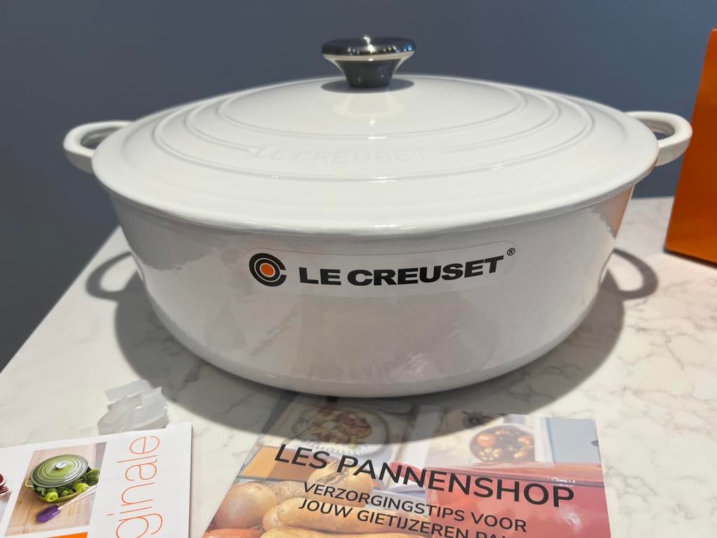 Nieuwe Le Creuset Risotto Pan Shiny White 30 cm in de doos, Huis en Inrichting, Keuken | Potten en Pannen, Nieuw, Koekenpan of Braadpan